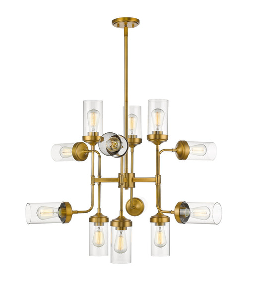 Calliope 12 Light 36" Chandelier in Foundry Brass
