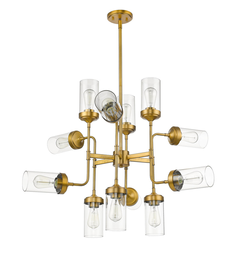 Calliope 12 Light 36" Chandelier in Foundry Brass