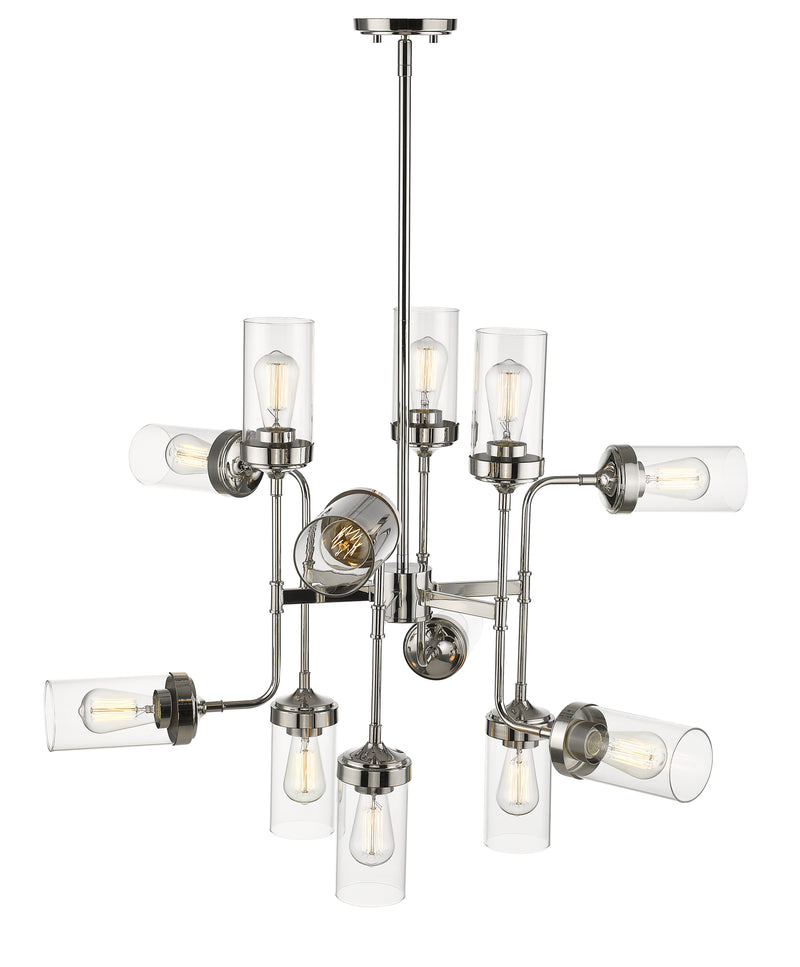Calliope 12 Light 36" Chandelier in Polished Nickel