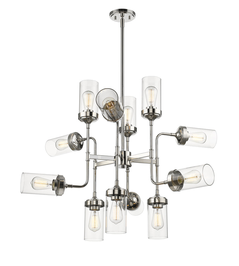 Calliope 12 Light 36" Chandelier in Polished Nickel