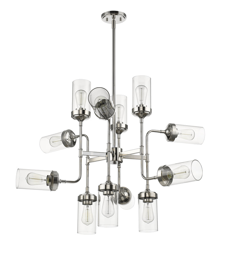 Calliope 12 Light 36" Chandelier in Polished Nickel