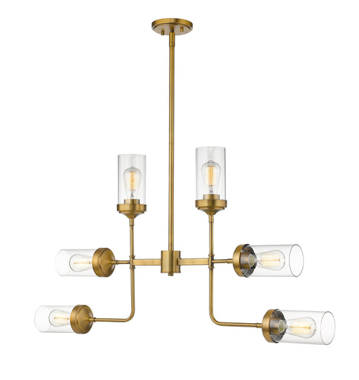 Calliope 6 Light 41.5" Pendant in Foundry Brass