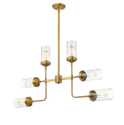 Calliope 6 Light 41.5" Pendant in Foundry Brass