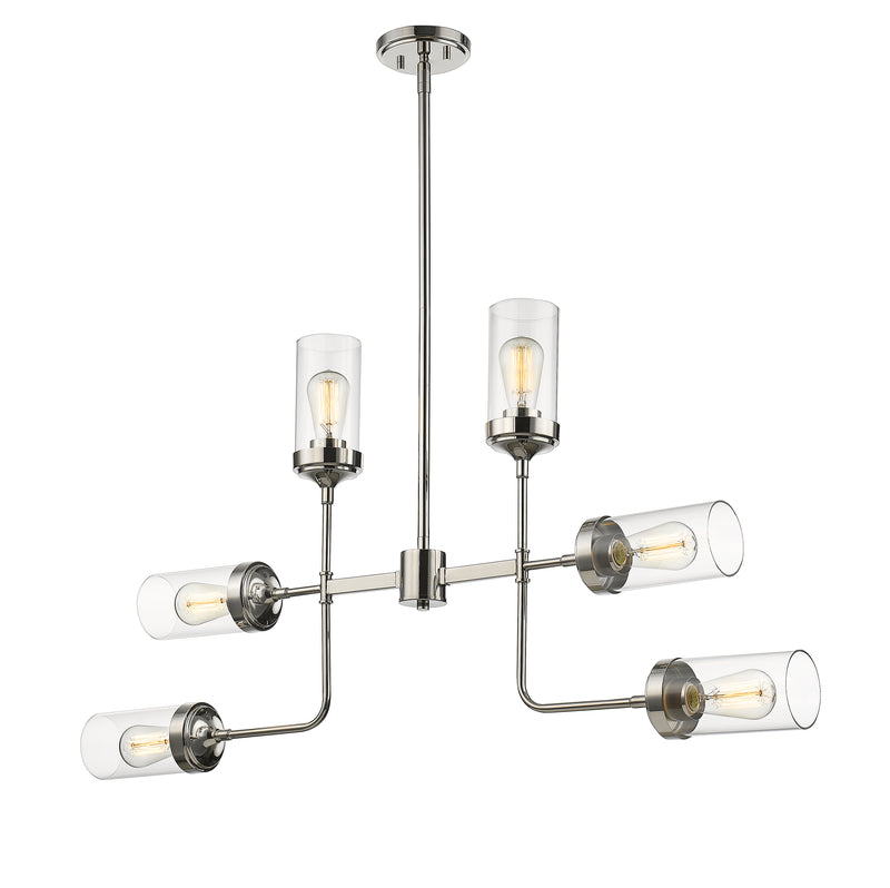 Calliope 6 Light 41.5" Pendant in Polished Nickel