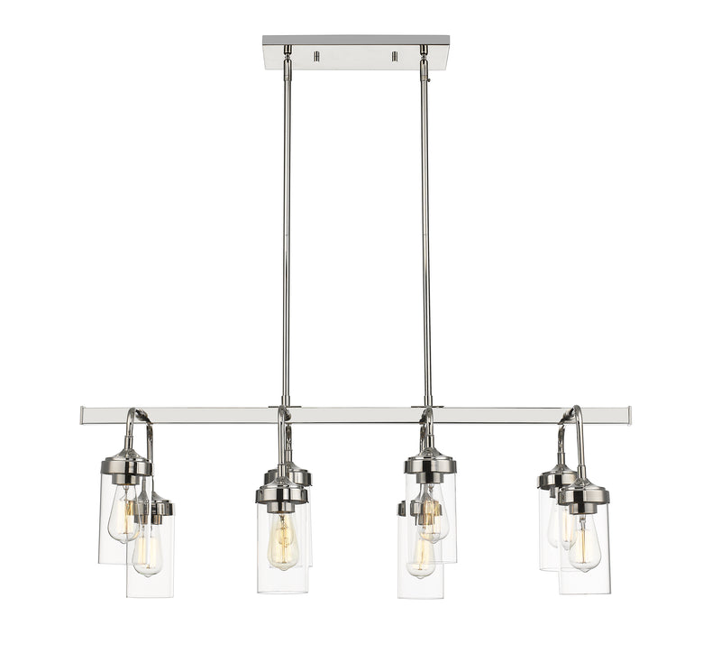 Calliope 8 Light 40" Linear Pendant in Polished Nickel