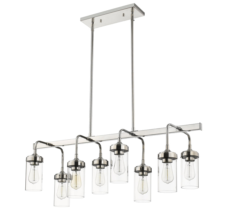 Calliope 8 Light 40" Linear Pendant in Polished Nickel
