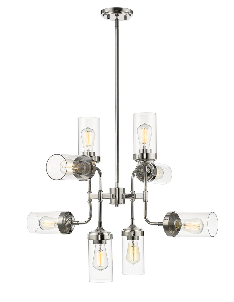 Calliope 8 Light 32" Chandelier in Polished Nickel
