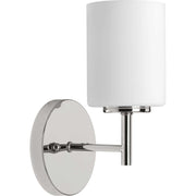 Replay Etched Glass Bath Sconce in Polished Nickel