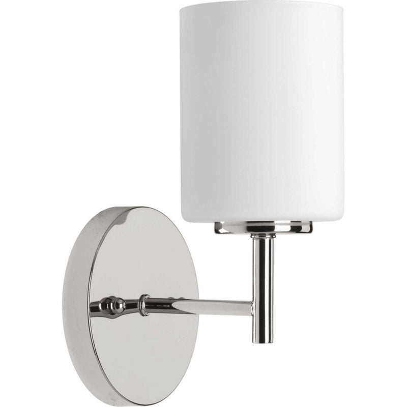 Replay Etched Glass Bath Sconce in Polished Nickel