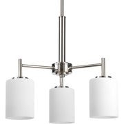 Replay 3-Light Etched Glass Chandelier in Polished Nickel