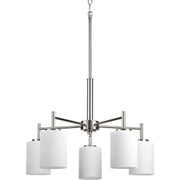 Replay 5-Light Etched Glass Chandelier in Polished Nickel