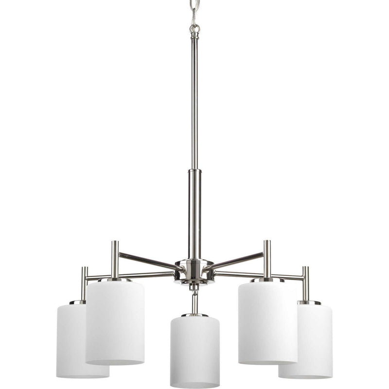 Replay 5-Light Etched Glass Chandelier in Polished Nickel