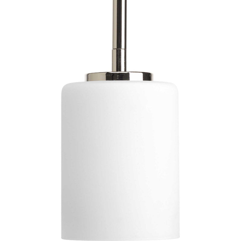 Replay Etched Glass Mini Pendant in Polished Nickel