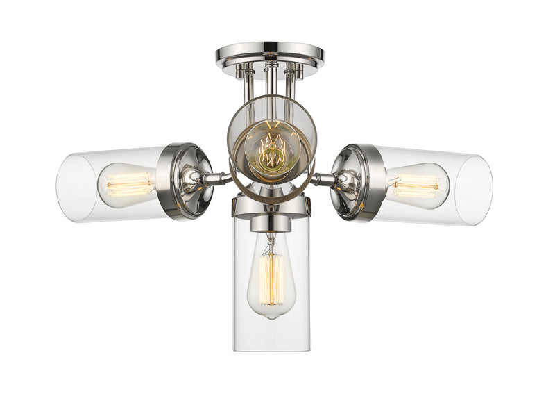 Calliope 4 Light 22.5" Semi Flush Mount in Polished Nickel