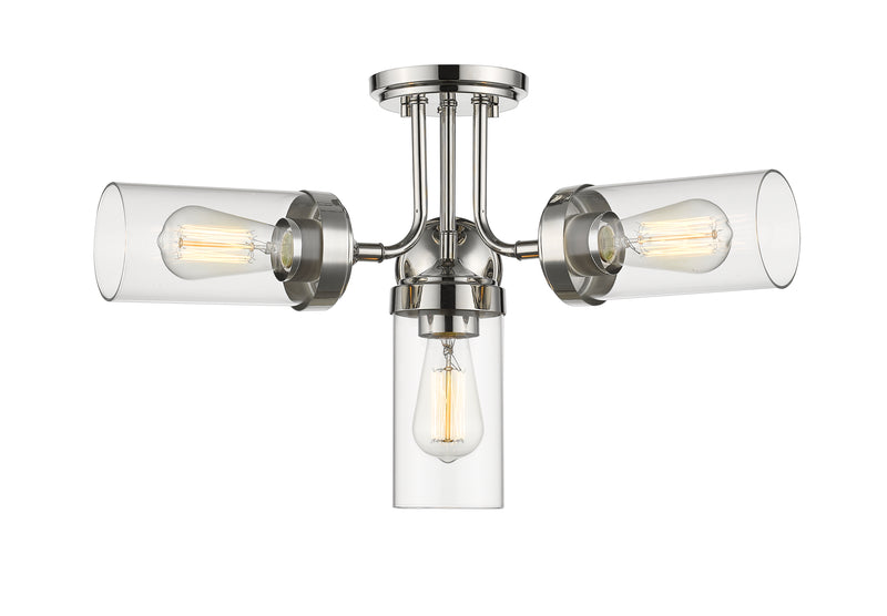 Calliope 4 Light 22.5" Semi Flush Mount in Polished Nickel