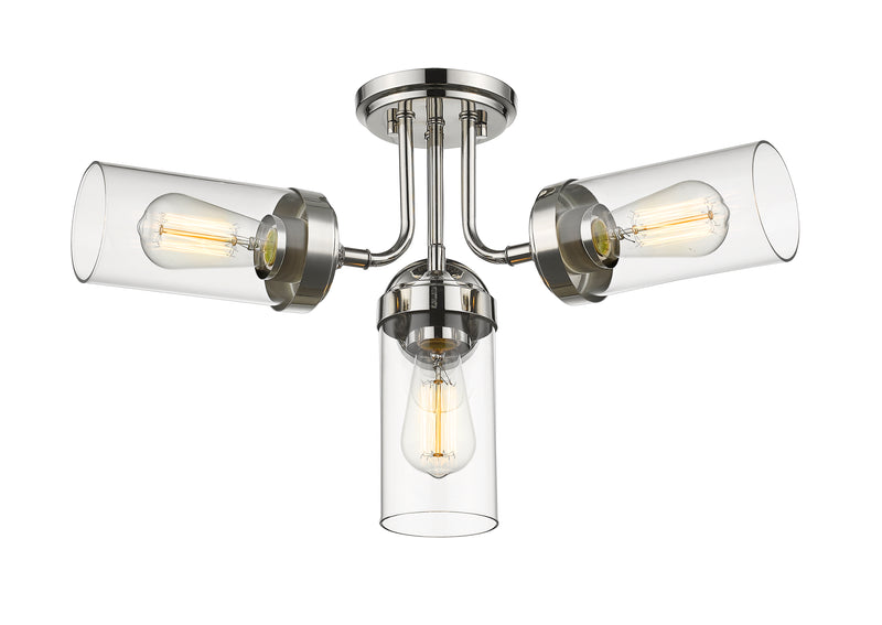 Calliope 4 Light 22.5" Semi Flush Mount in Polished Nickel