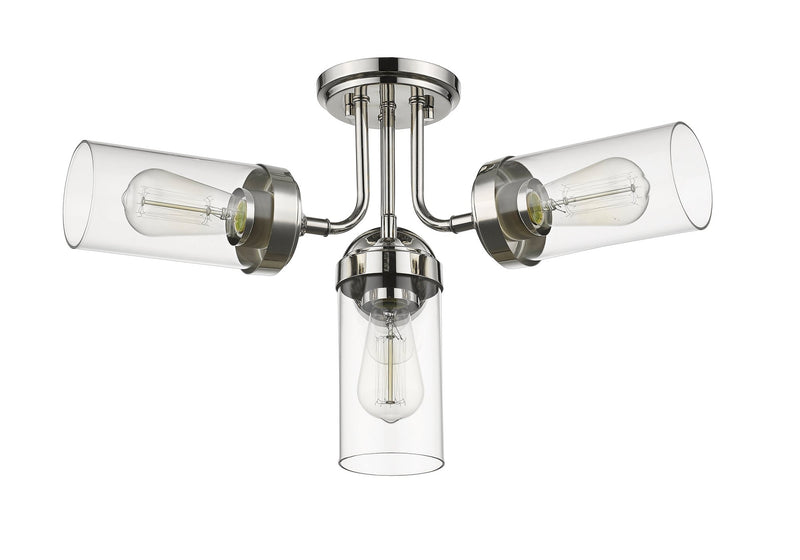 Calliope 4 Light 22.5" Semi Flush Mount in Polished Nickel