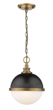 Peyton 2 Light Pendant in Matte Black + Factory Bronze