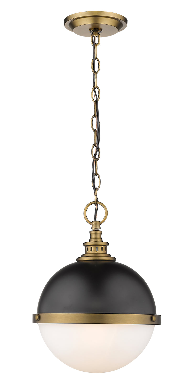 Peyton 2 Light Pendant in Matte Black + Factory Bronze