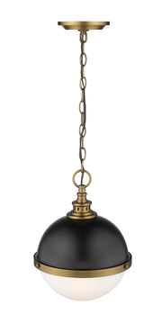 Peyton 2 Light Pendant in Matte Black + Factory Bronze