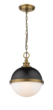 Peyton 2 Light Pendant in Matte Black + Factory Bronze