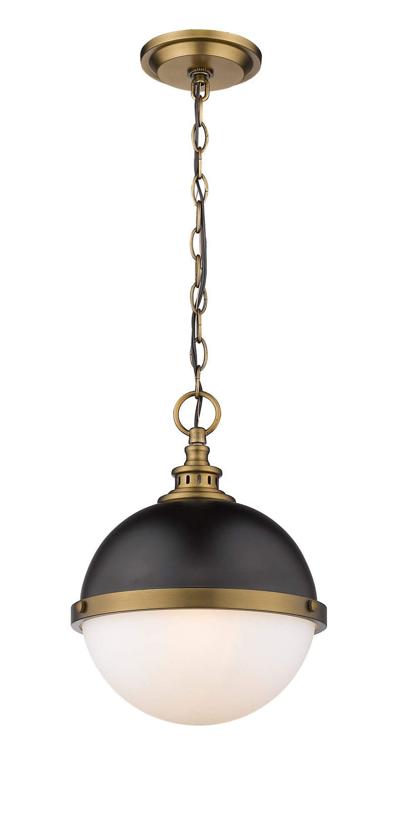 Peyton 2 Light Pendant in Matte Black + Factory Bronze