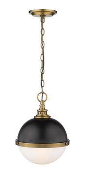 Peyton 2 Light Pendant in Matte Black + Factory Bronze
