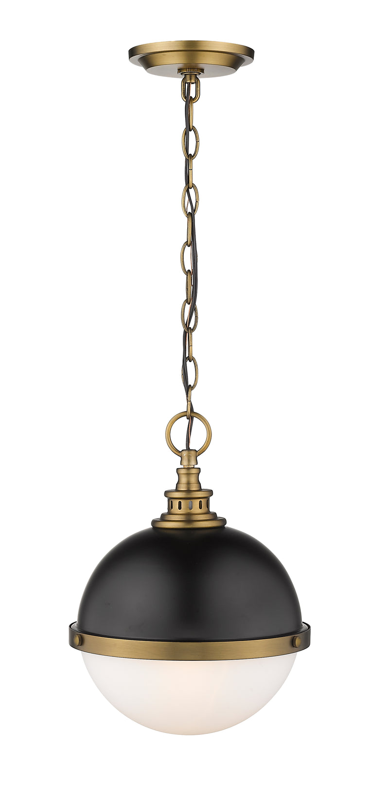 Peyton 2 Light Pendant in Matte Black + Factory Bronze