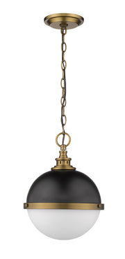Peyton 2 Light Pendant in Matte Black + Factory Bronze