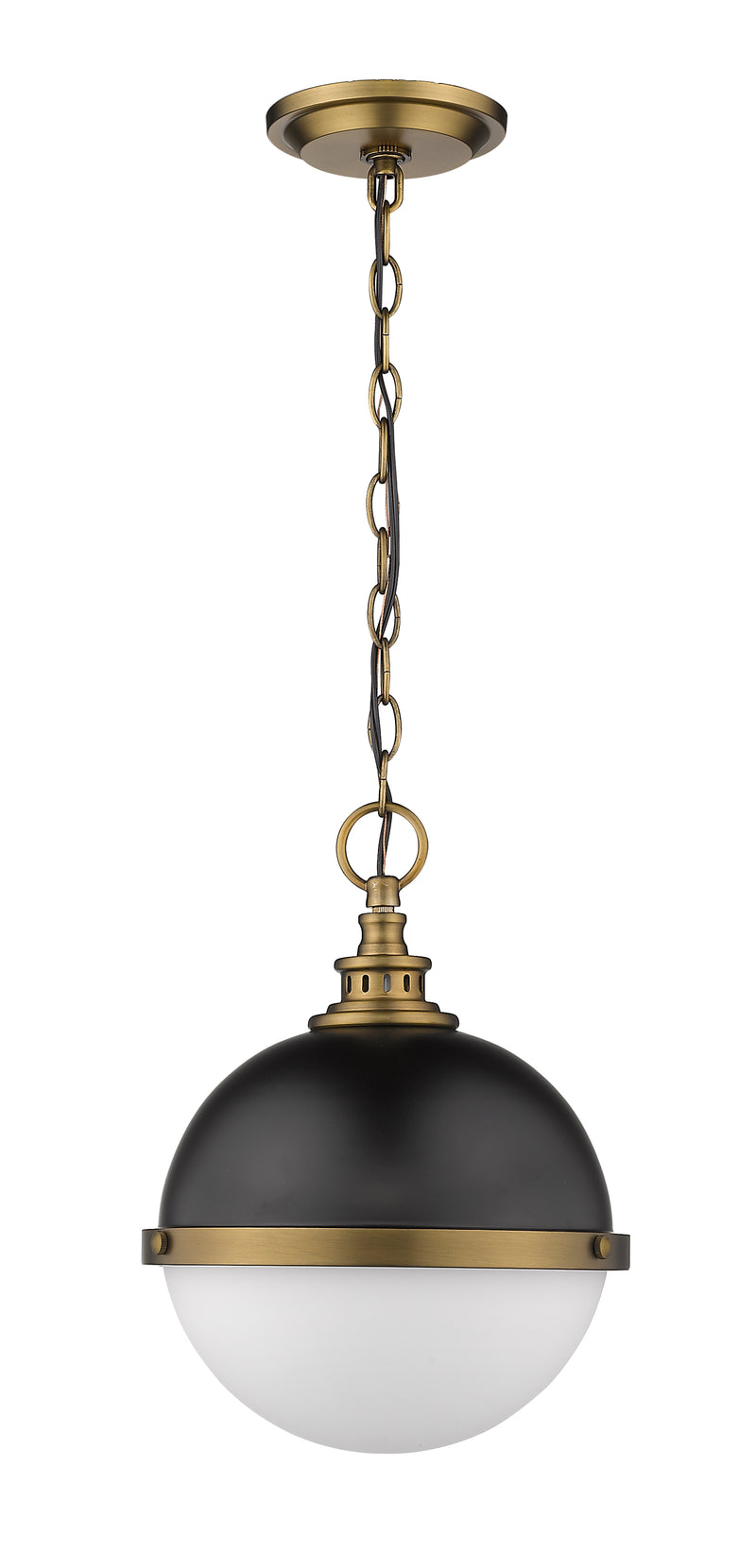 Peyton 2 Light Pendant in Matte Black + Factory Bronze