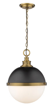 Peyton 2 Light 14.75" Pendant in Matte Black + Factory Bronze