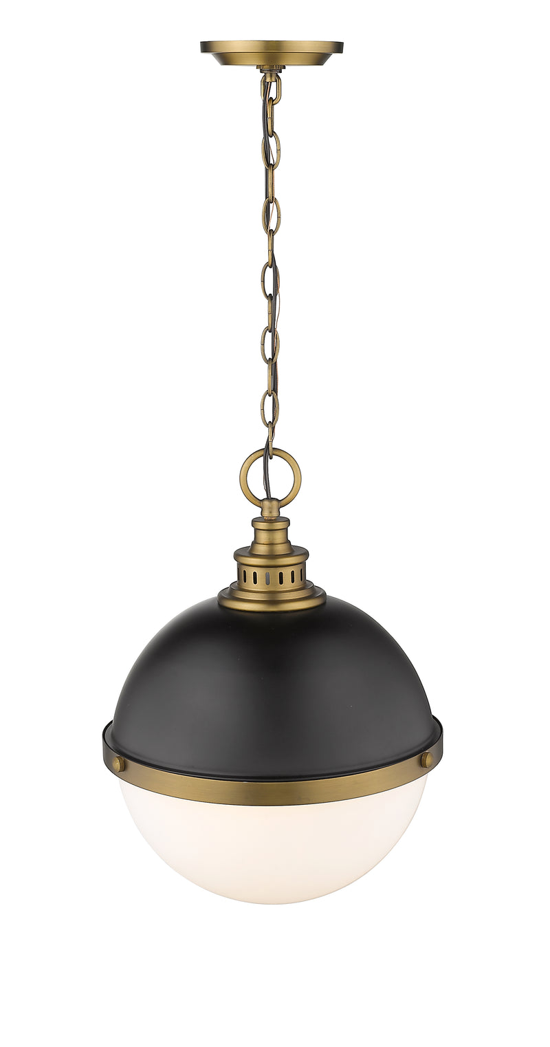 Peyton 2 Light 14.75" Pendant in Matte Black + Factory Bronze