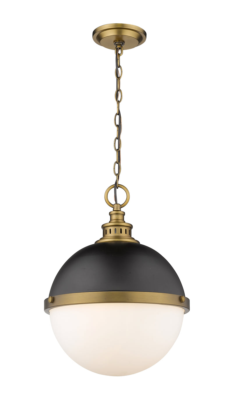 Peyton 2 Light 14.75" Pendant in Matte Black + Factory Bronze