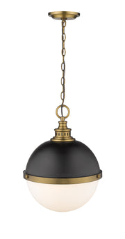 Peyton 2 Light 14.75" Pendant in Matte Black + Factory Bronze