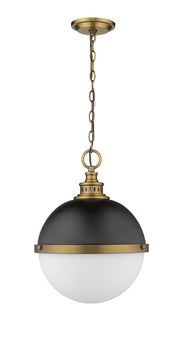 Peyton 2 Light 14.75" Pendant in Matte Black + Factory Bronze