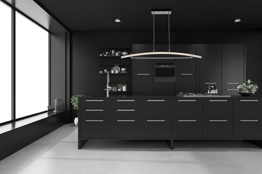 Arc 1 Light 56.25" Linear Pendant in Chrome in a room setting