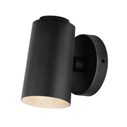 Spot Light Cylinder LED Outdoor Wall Sconce in Black
