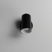 Spot Light Cylinder LED Outdoor Wall Sconce in Black