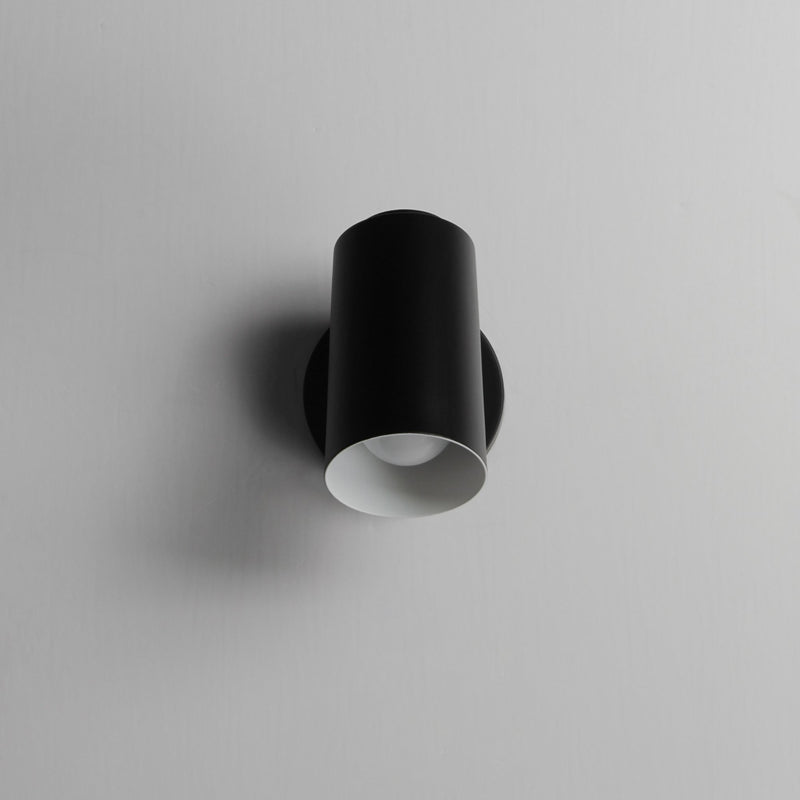 Spot Light Cylinder LED Outdoor Wall Sconce in Black