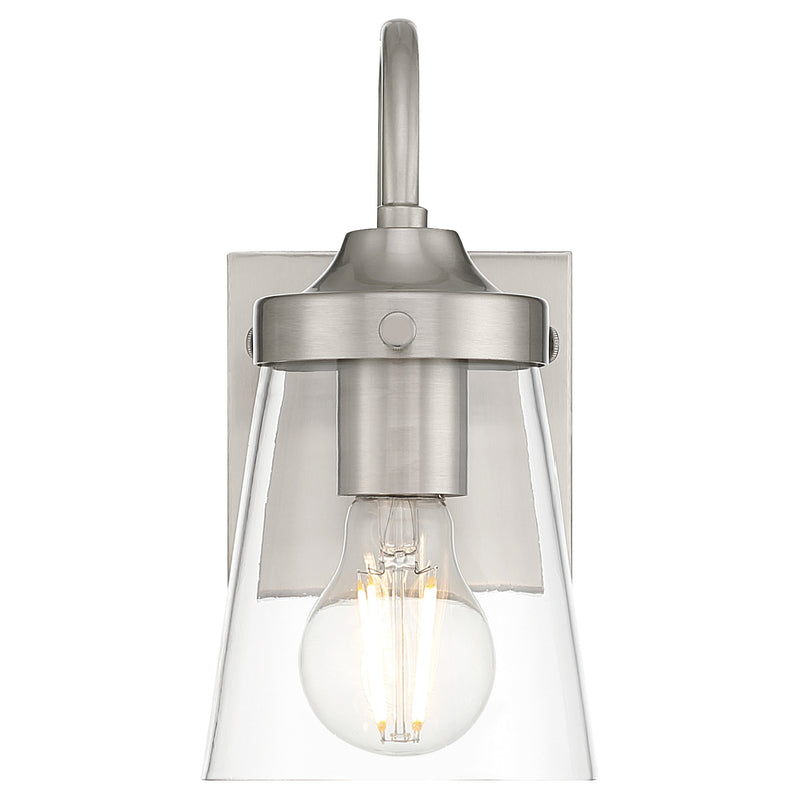 Dickens Bath Sconce in Brushed Steel