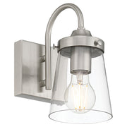 Dickens Bath Sconce in Brushed Steel