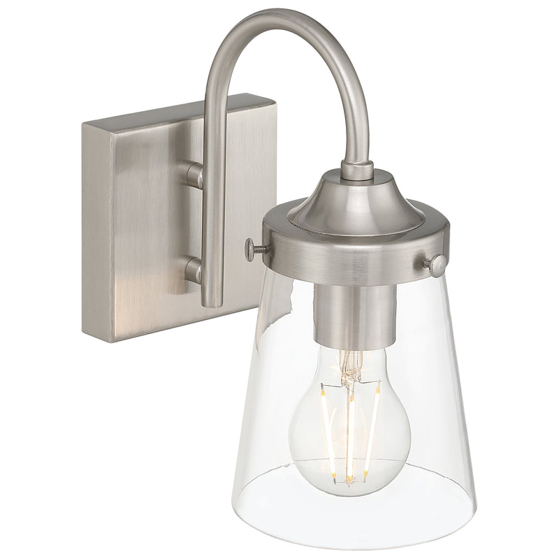 Dickens Bath Sconce in Brushed Steel