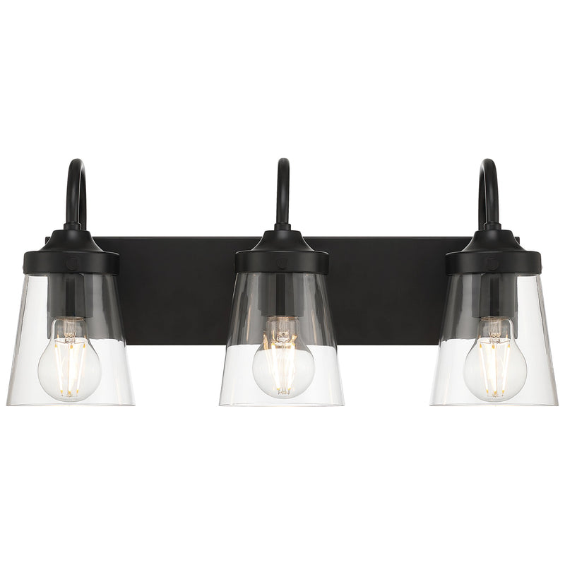 Dickens 3-Light Bath Vanity Light in Black