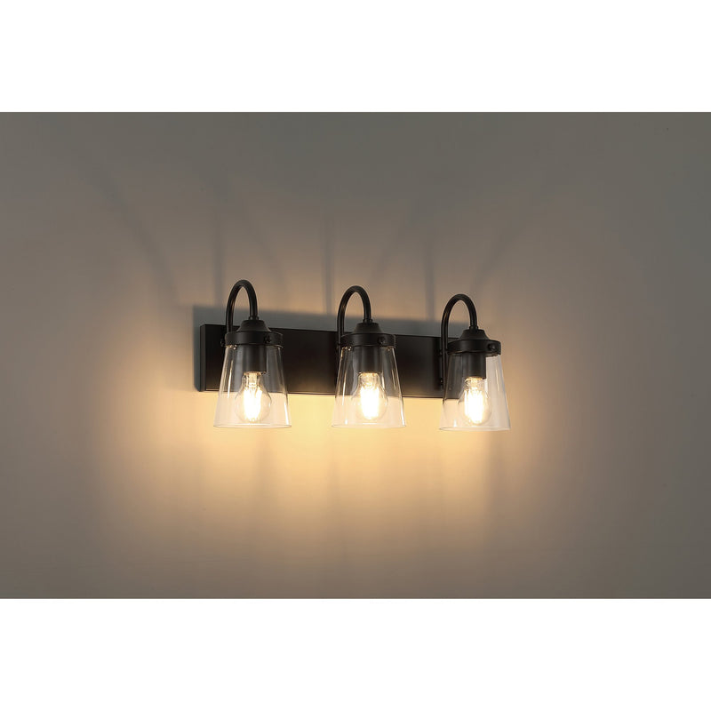 Dickens 3-Light Bath Vanity Light in Black