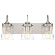 Dickens 3-Light Bath Vanity Light in Brushed Steel