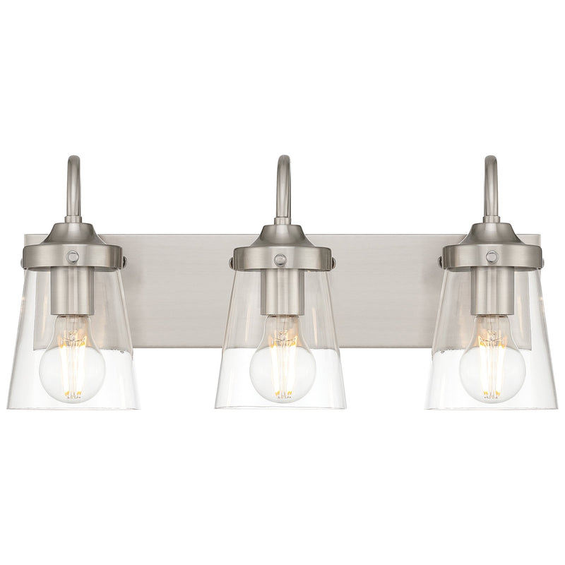 Dickens 3-Light Bath Vanity Light in Brushed Steel