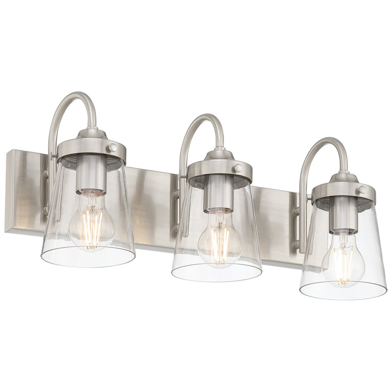 Dickens 3-Light Bath Vanity Light in Brushed Steel