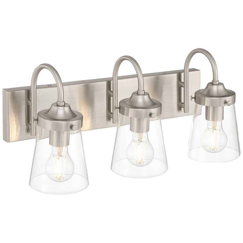 Dickens 3-Light Bath Vanity Light in Brushed Steel