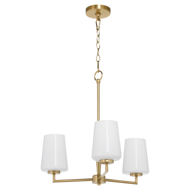 Goodwin 3 Light Chandelier in Aged Brass