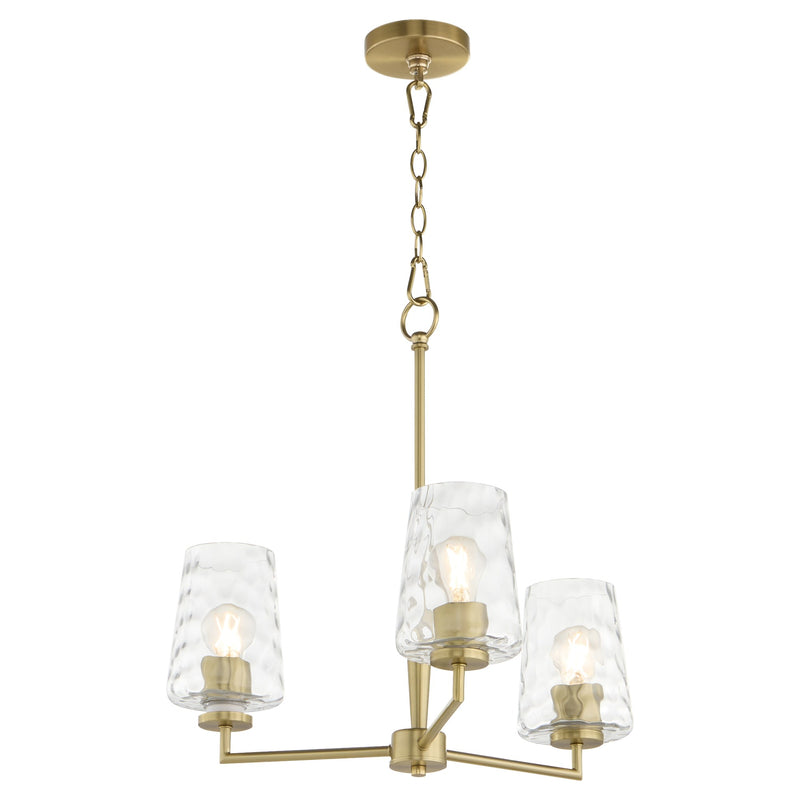 Goodwin 3 Light Chandelier in Aged Brass
